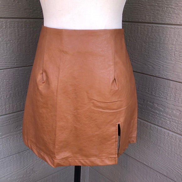 Olivaceous Dresses & Skirts - Olivaceous Faux Leather Mini Skirt
